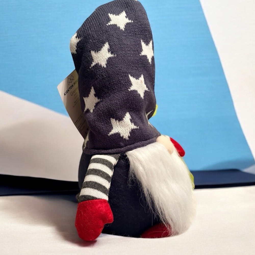 Patriotic 20” Gnome Plush 3 Wick Candle,  30” x 60” American Flag Beach Towel - Picture 6 of 16